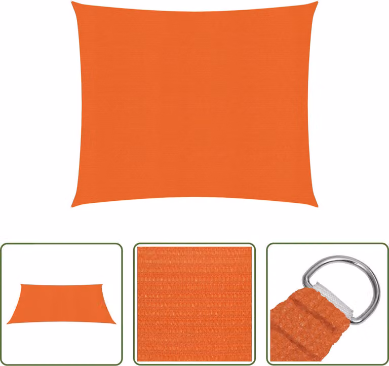 The Living Store Tenda da sole 160 g/m² Arancione 3x3 m HDPE