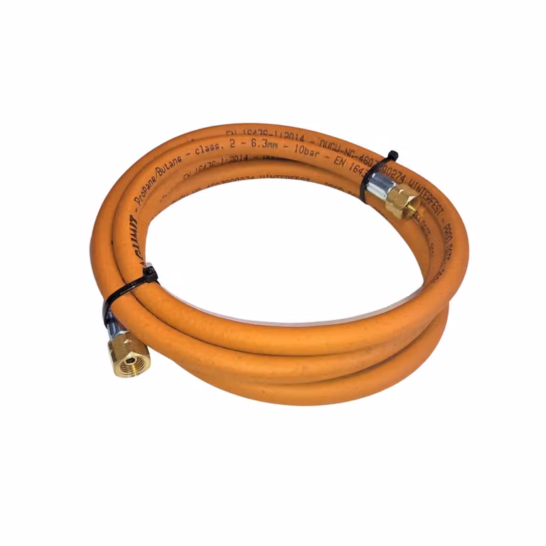 Tubo flessibile per gas propano-butano Zatechs 1 m 10 bar Ø6,3 mm Attacco femmina 3/8" - 3/8" pollici LKS con raccordo rapido fino a -30 °C per barbecue a gas da campeggio