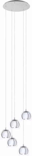 Lampadario Contemporaneo Rocamar 1 5 Luci Acciaio Cromo