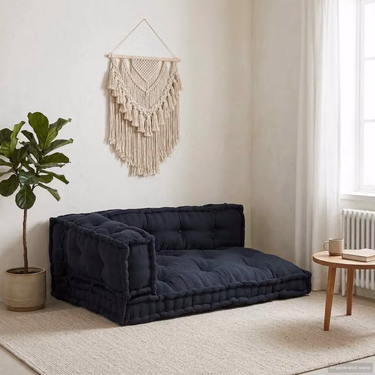Set di 3 cuscini per divano pallet vidaXL in tessuto traspirante color antracite, L: 120 cm x P: 80 cm x H: 8 cm