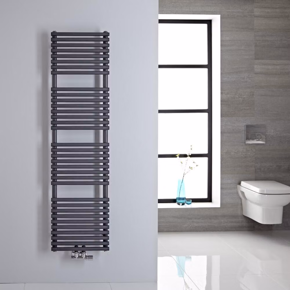 Scaldasalviette Antracite Attacco Centrale 1520x400mm 310W - Termoarredo Bagno - Magera