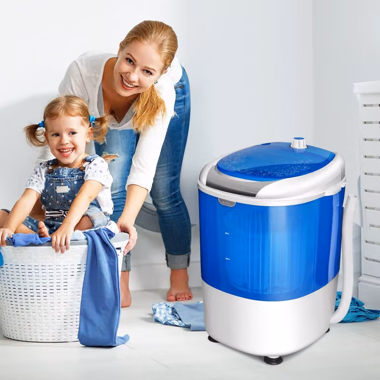 Mini lavatrice compatta con centrifuga Costway, modello da appoggio a caricamento dall'alto, Blu