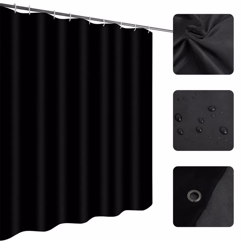 1 pz. Tenda da doccia impermeabile Divisorio da bagno Antimuffa Tende da bagno Tessuto in poliestere monocromatico Accessori