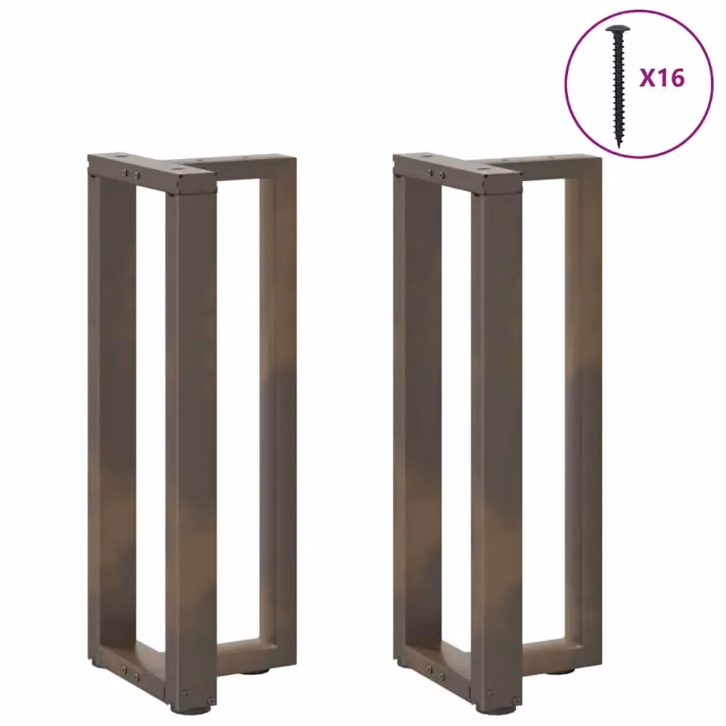 Set di 2 gambe regolabili per tavolo consolle a forma di T HELLOSHOP26 in acciaio nero opaco L/P/H: 25 x 28 x 73 cm – 2