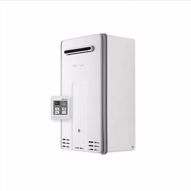 Scaldabagno per esterno Rinnai Infinity 28E Metano REU-VCM2837WD-E-NG elettronico con display in acciaio bianco L/P/H: 58,3 x 35,7 x 23,5 cm