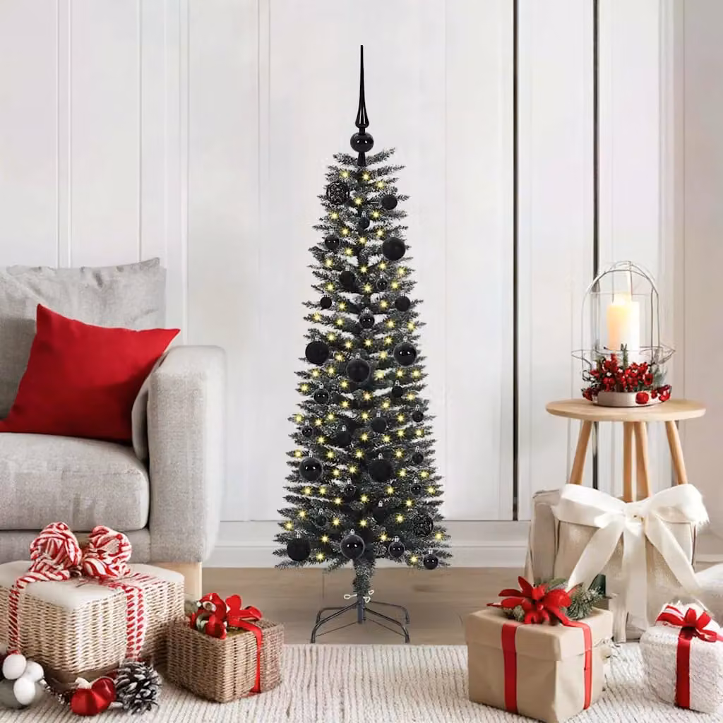 Albero di Natale artificiale moderno vidaXL verde con 150 LED luce bianca calda, Altezza: 120 cm
