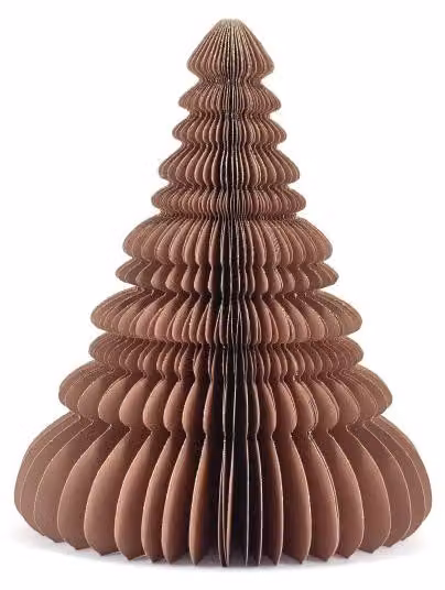 Albero di Natale in carta alveolare, colore rosa, 20 cm. Prodotto con materiali naturali