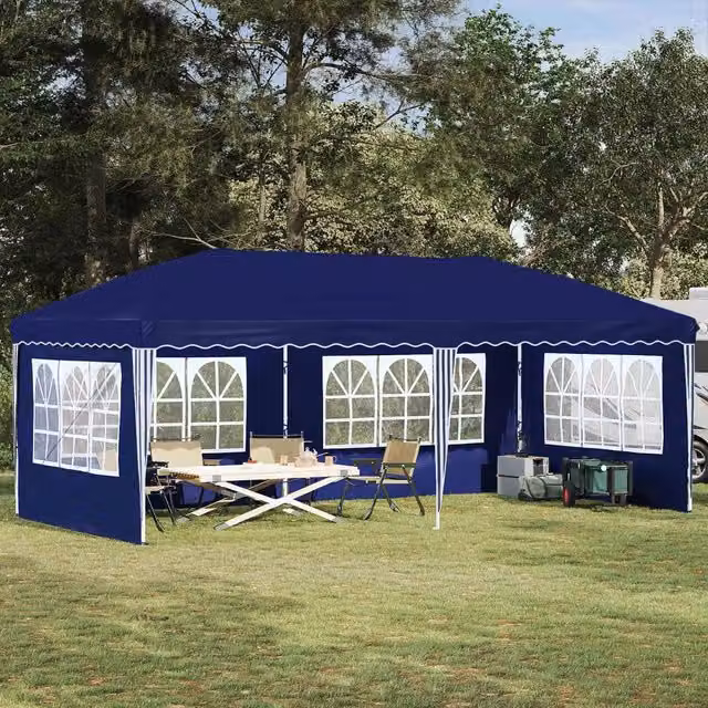 Tenda per feste a pop-up 574 x 289 x 245 cm Blu 42019791