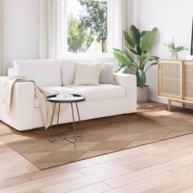 Tappeto vidaXL AGIRA per interno ed esterno, beige e marrone, L: 200 cm x P: 140 cm