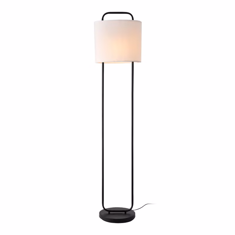 Lampada da terra 'Mel_y' 1 x E27 nero/bianco