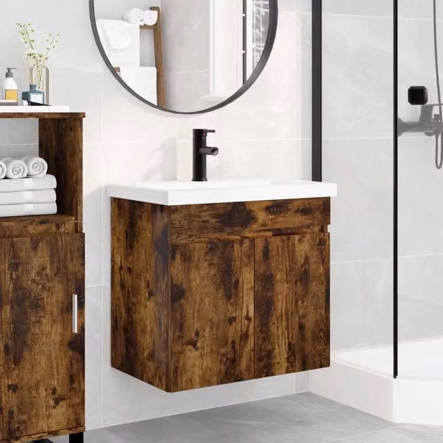 Mobile bagno moderno vidaXL in legno con ante a battente, L: 61 cm, P: 40 cm, H: 74,5 cm