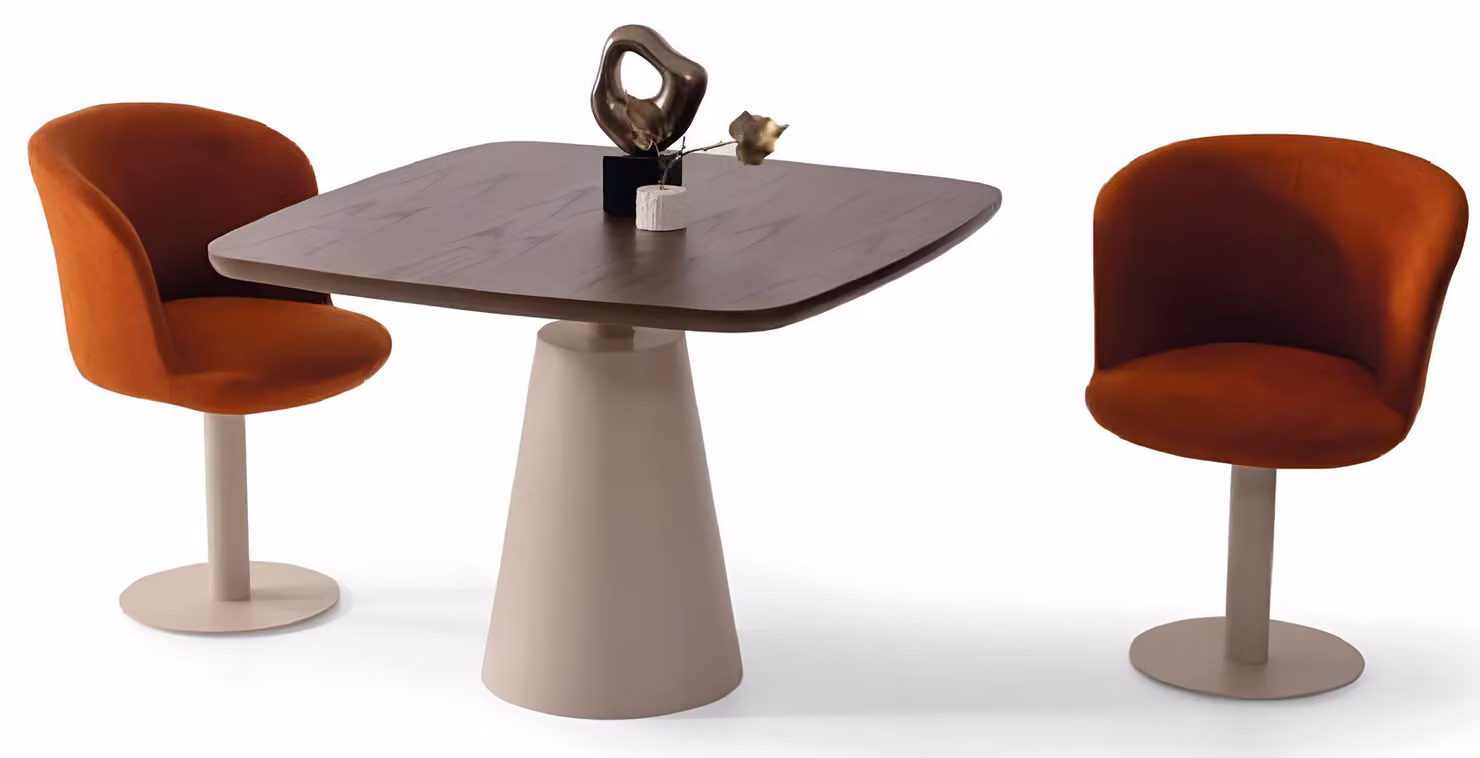 Elegantes Esszimmer-Set Designer Holztisch Moderne 2x Polsterstühle