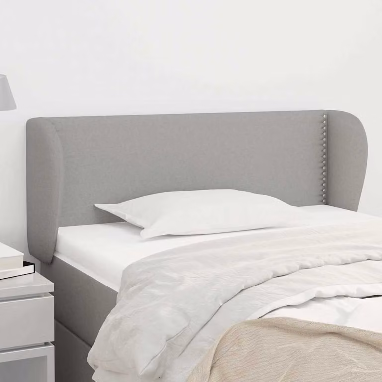 Testiera ad orecchio vidaXL in tessuto grigio chiaro L: 83 cm, P: 23 cm, H: 78-88 cm