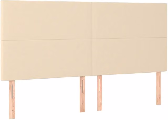 Testiera | Testata Crema 200x5x118/128 cm Tessuto