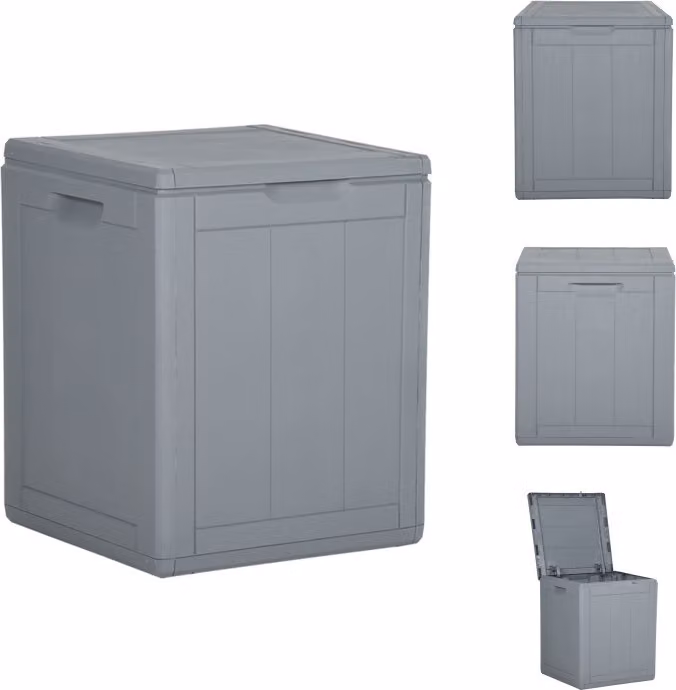 vidaXL Cassetta da giardino 90 L grigio PP rattan - Cassette da giardino