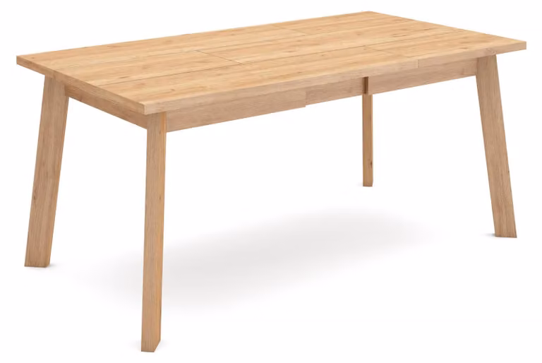 Tavolo da pranzo, dimensioni 167x90 cm, superficie in melaminico, gambe in legno, aspetto effetto legno di quercia, per 8 persone