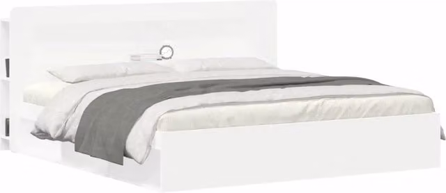 Testiera del letto moderna DESIGN IN con ripiani integrati in legno ingegnerizzato bianco