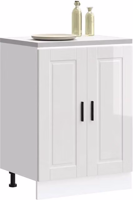 Base da Cucina-Mobile Base da Cucina Porto Bianco Lucido in Legno Multistrato 592057