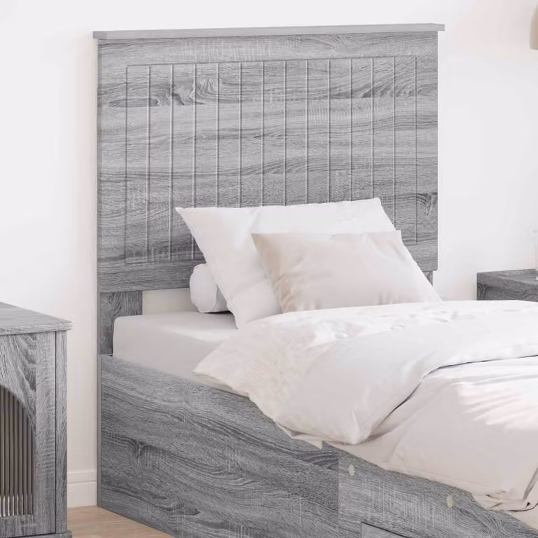 Testiera per letto moderna vidaXL in legno ingegnerizzato grigio opaco