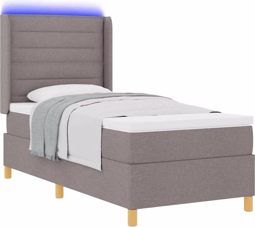Letto a molle con strisce LED Talpa 100 x 200 cm Tessuto