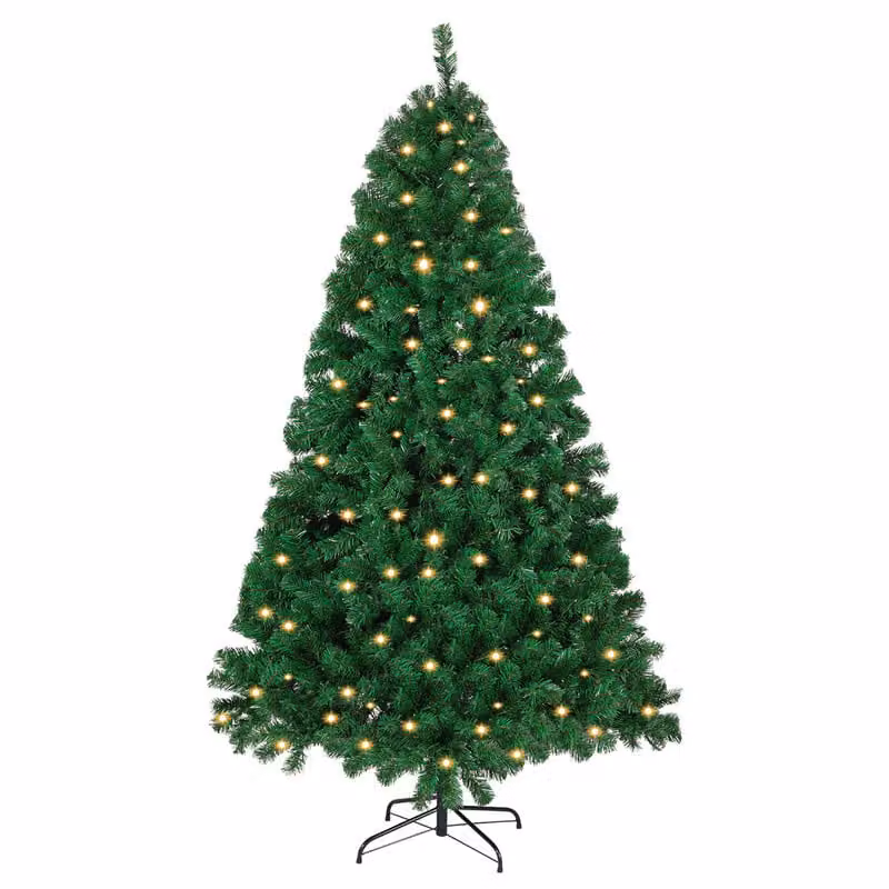 Jopassy Albero di Natale artificiale 210cm Albero di Natale artificiale con illuminazione Albero di Natale a LED per la decorazione di Natale