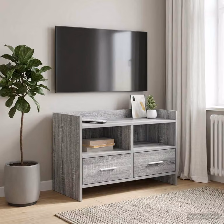 Mobile TV vidaXL moderno in legno ingegnerizzato grigio L: 71,5 cm, P: 33 cm, H: 47 cm