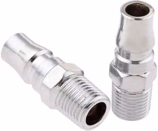 Raccordo rapido per tubo dell'aria, maschio, argento, 1/4"