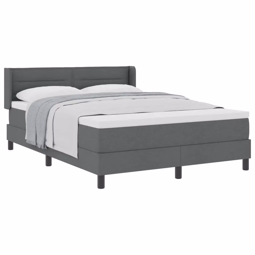 Letto a molle con testiera vidaXL in tessuto grigio L: 160 cm, P: 200 cm, H: 203 cm – 2