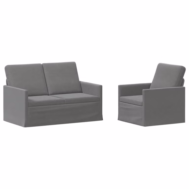 Set di 2 divani moderni vidaXL in velluto grigio con struttura in metallo per il tuo soggiorno