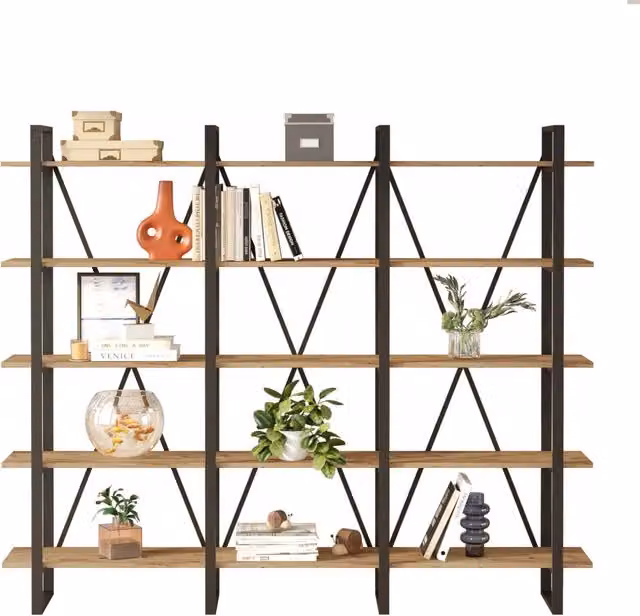 Libreria in legno "ML4" - 219 x 34 x 180 cm - Pino atlantico