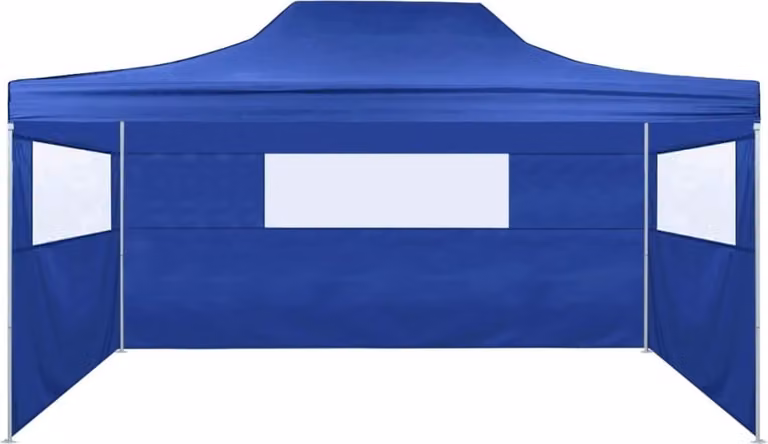 Tenda Pieghevole con 3 Pareti 3x4,5 m Blu