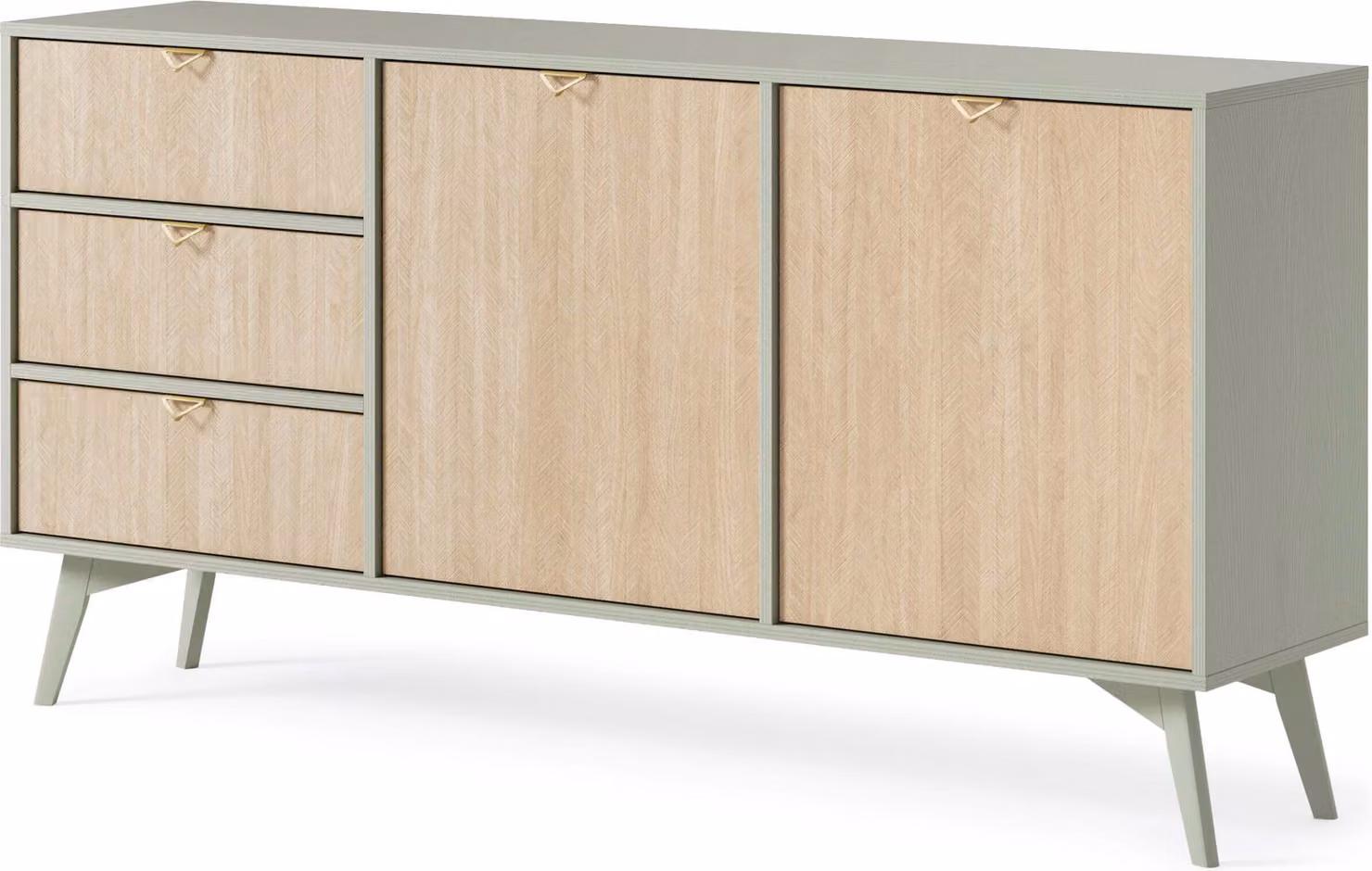 Credenza FURNLUX Forest Beige And Green 158cm / Colore principale: Beige / Dimensioni: 158 x 80 x 38 cm