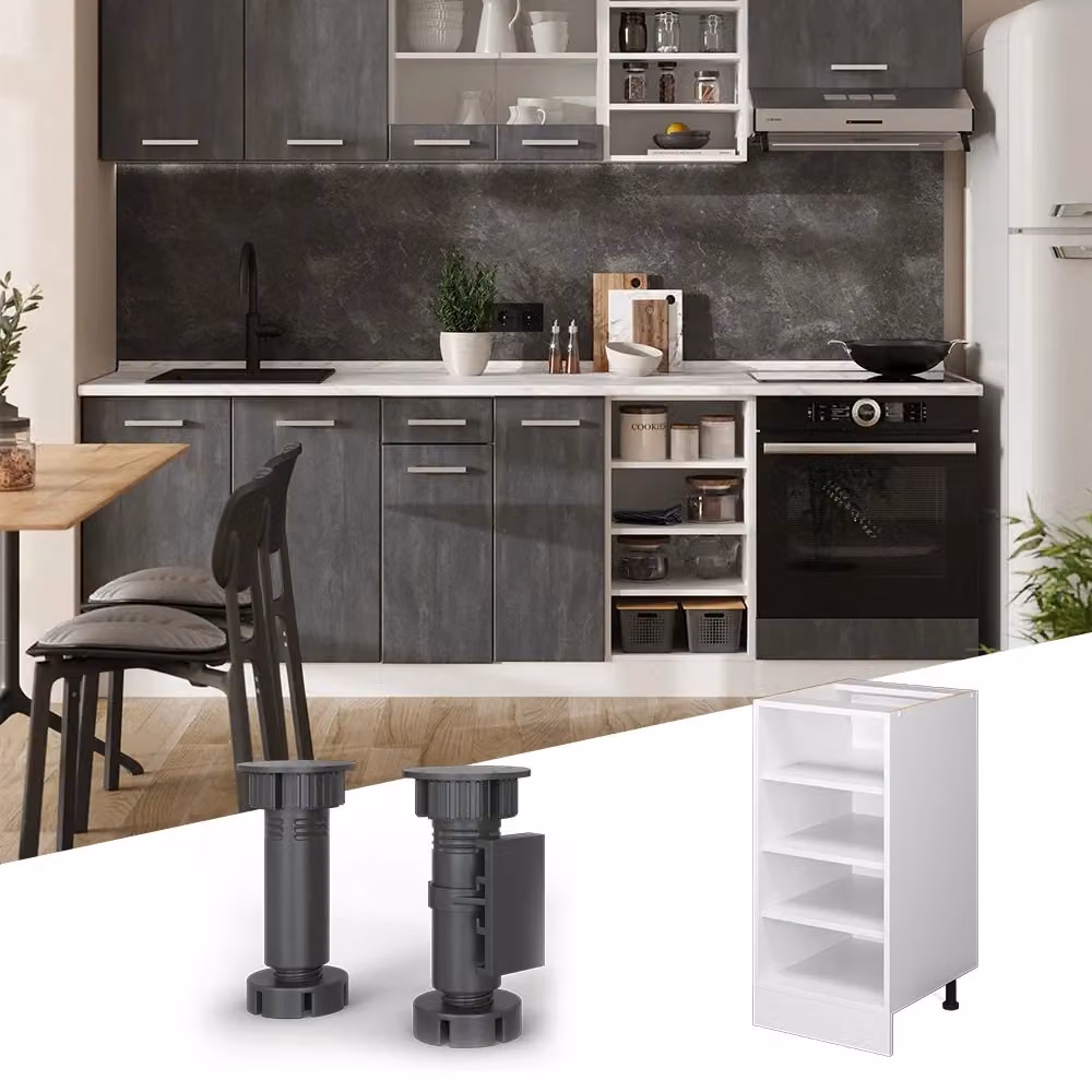 Scaffale da cucina Vicco moderno con ripiani regolabili, Bianco/Antracite, L: 40 cm, H: 81,6 cm, P: 60 cm – 2