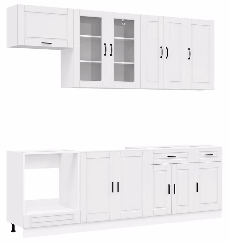 Set di accessori da cucina PORTO, 8 pezzi, bianco lucido