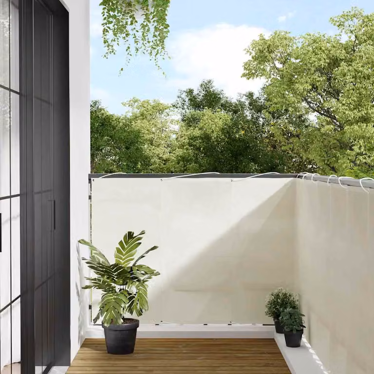 Paravento da balcone vidaXL beige in poliestere Oxford L: 120 cm, H: 700 cm