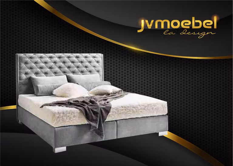 Chesterfield Boxspring Bett Textil Schlafzimmer Möbel Moderne Betten Stoff