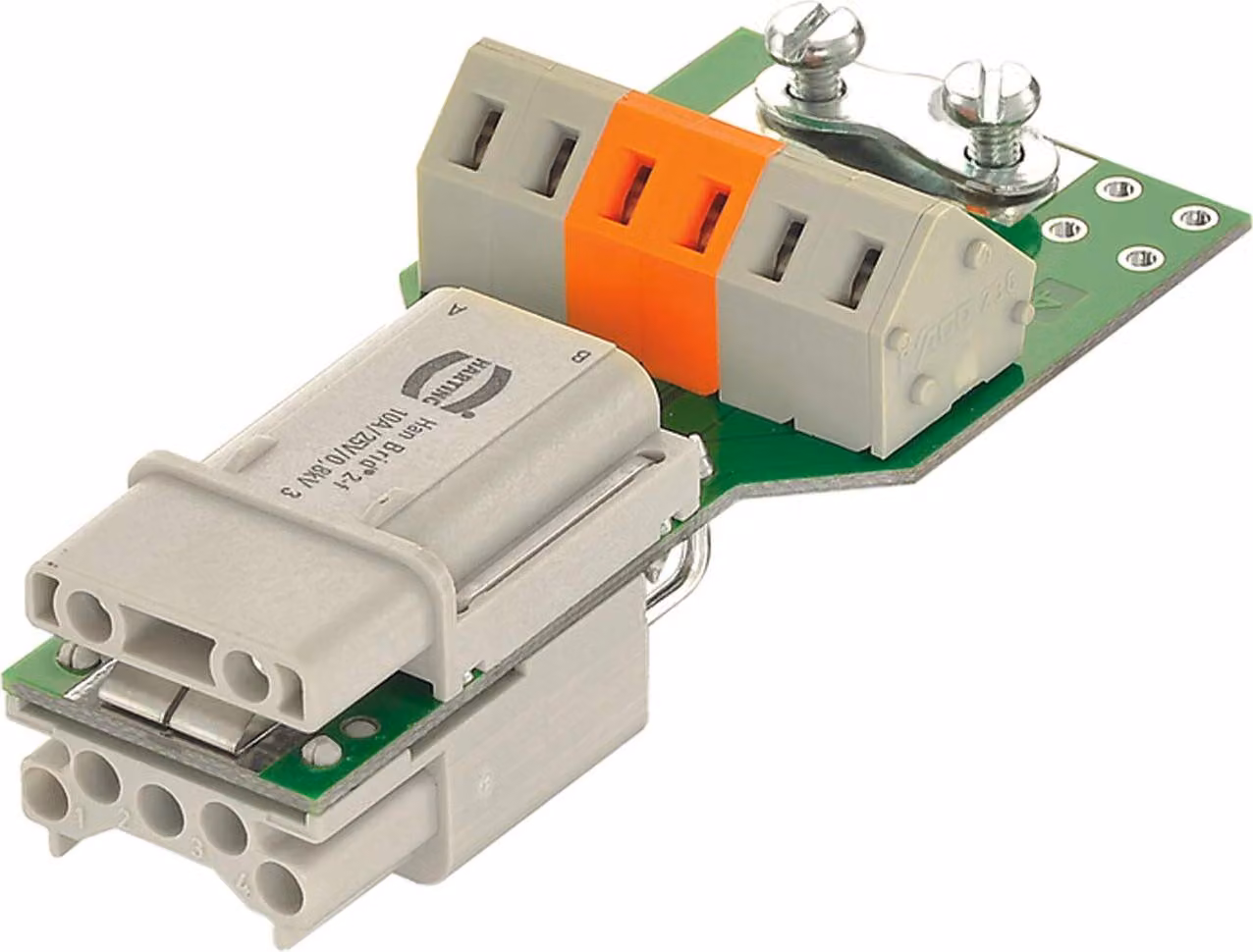 HARTING Han Brid-Wandd.+ Cu-B. Bu-c WagoKlemm Inserto maschio (M) Connettore a crimpare / a molla, 6 poli 4/2 50V, 10A -