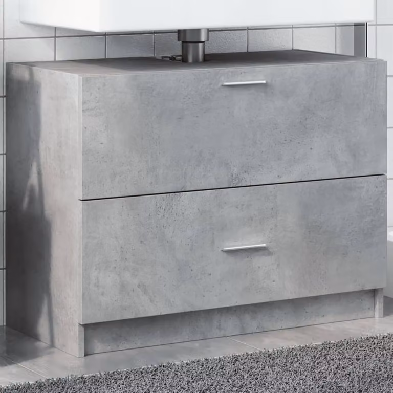 Mobile Lavabo Moderno vidaXL Grigio Cemento L: 78 cm, P: 37 cm, H: 59 cm
