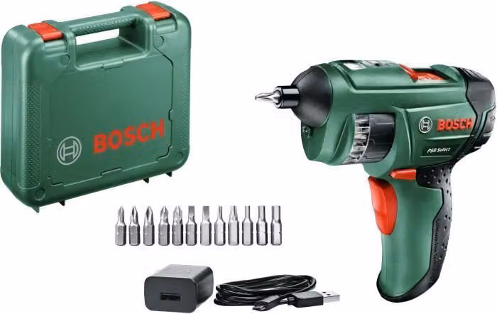 Avvitatore a batteria Bosch PSR Select, 3,6 V, 1,5 Ah, batteria integrata, ricarica tramite micro USB
