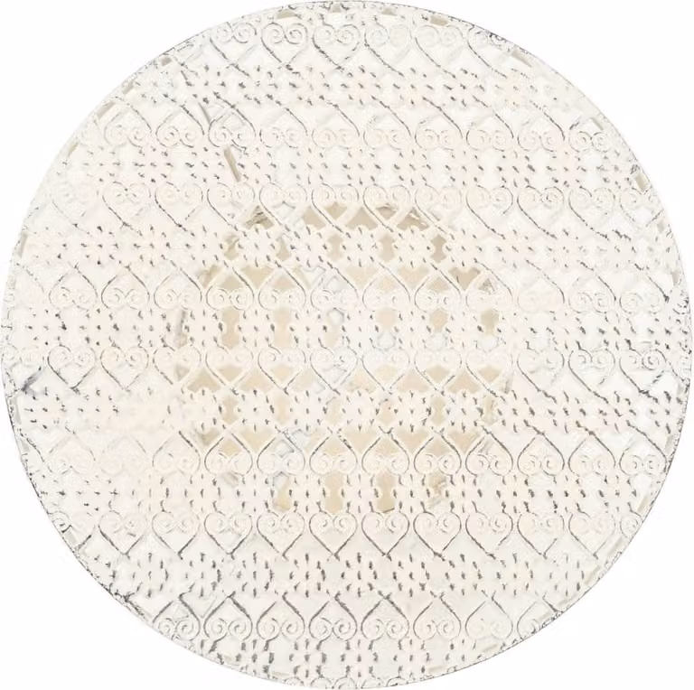 Tavolino da Bar Vintage Circolare in Metallo 40x70cm Bianco