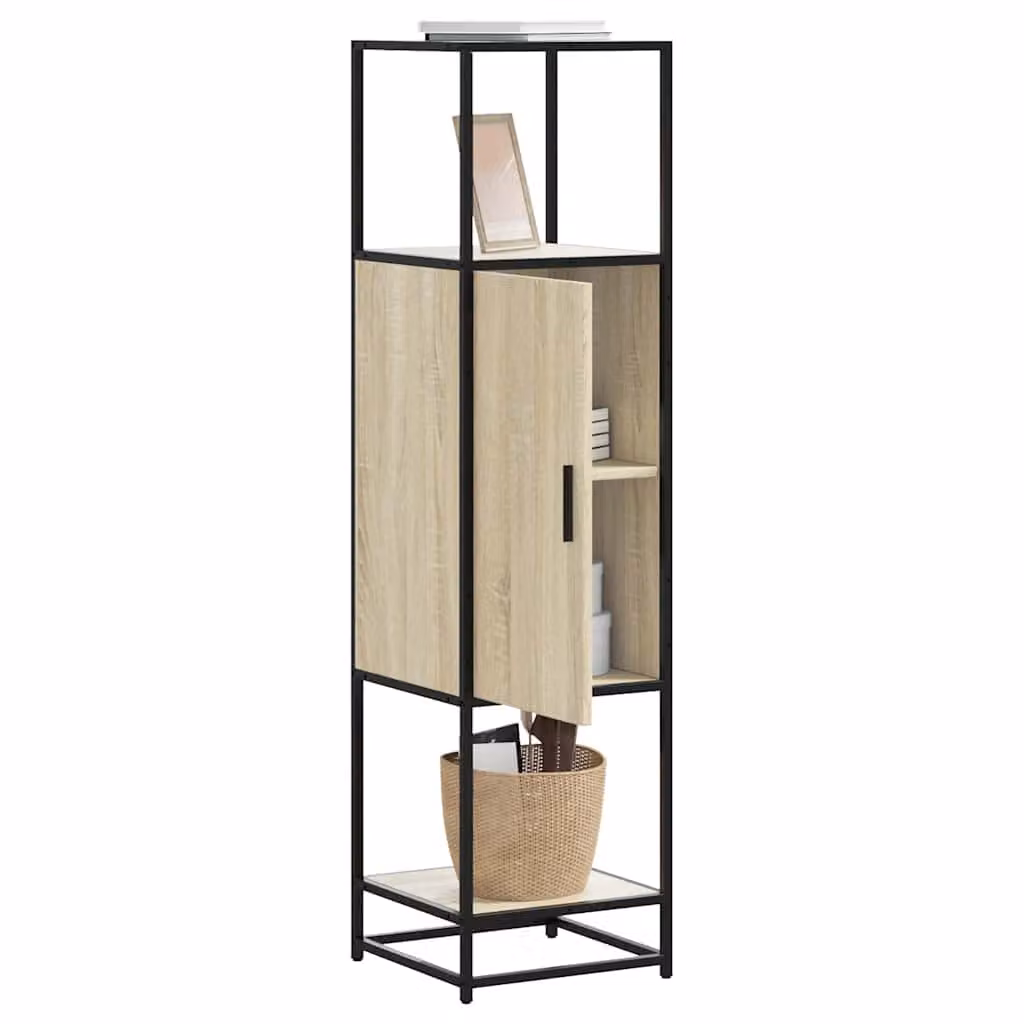 Credenza vidaXL in Rovere Sonoma con Ante a Battente e Ripiani Interni, L/P/H: 35,5 x 35 x 139 cm