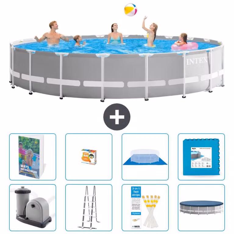 Struttura per piscina a forma di prisma - 610x132 cm - composta da 7 elementi - modello S570