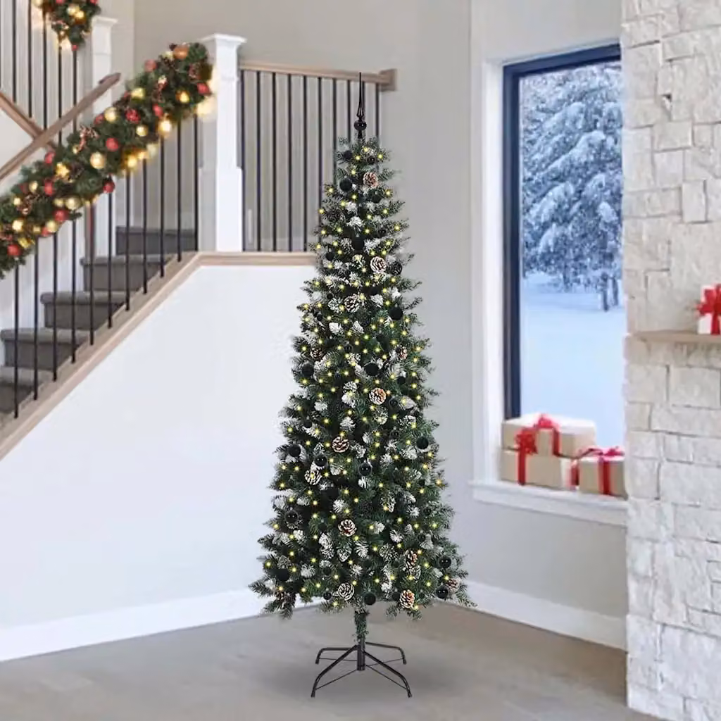 Albero di Natale artificiale vidaXL Verde con 300 LED luce bianca calda – 1
