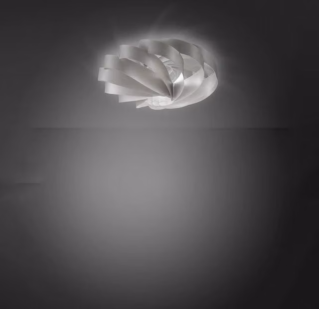 Plafoniera Moderna Flat Polilux Linea Zero Argento con 1 Luce E27 Diametro: 50 cm