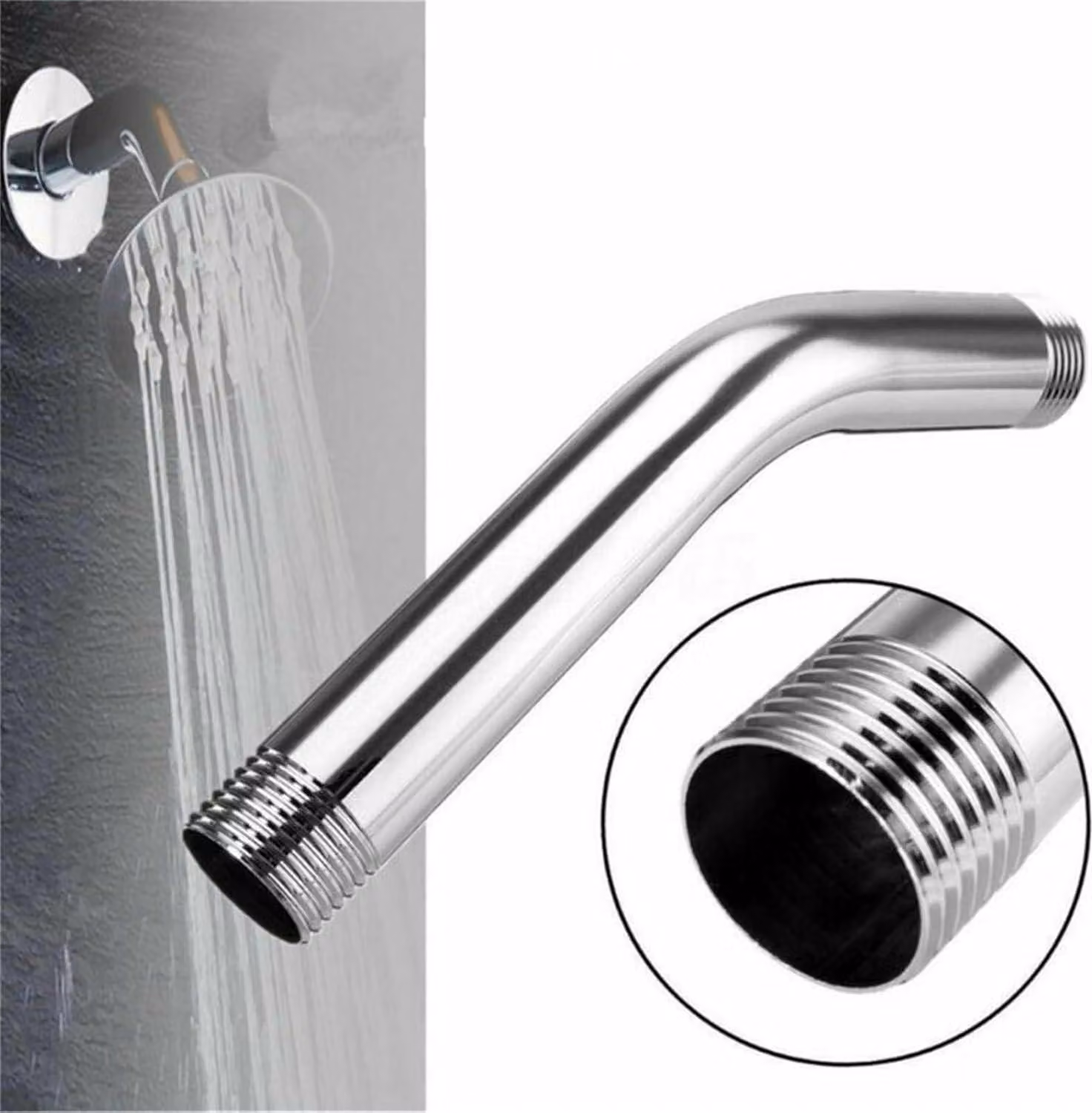 Prolunga per soffione doccia - acciaio inox - 15 cm - G1/2 pollici - Accessori extra