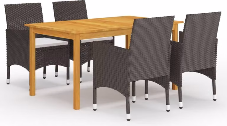 Maison Exclusive - Set da pranzo da giardino a 5 pezzi, marrone