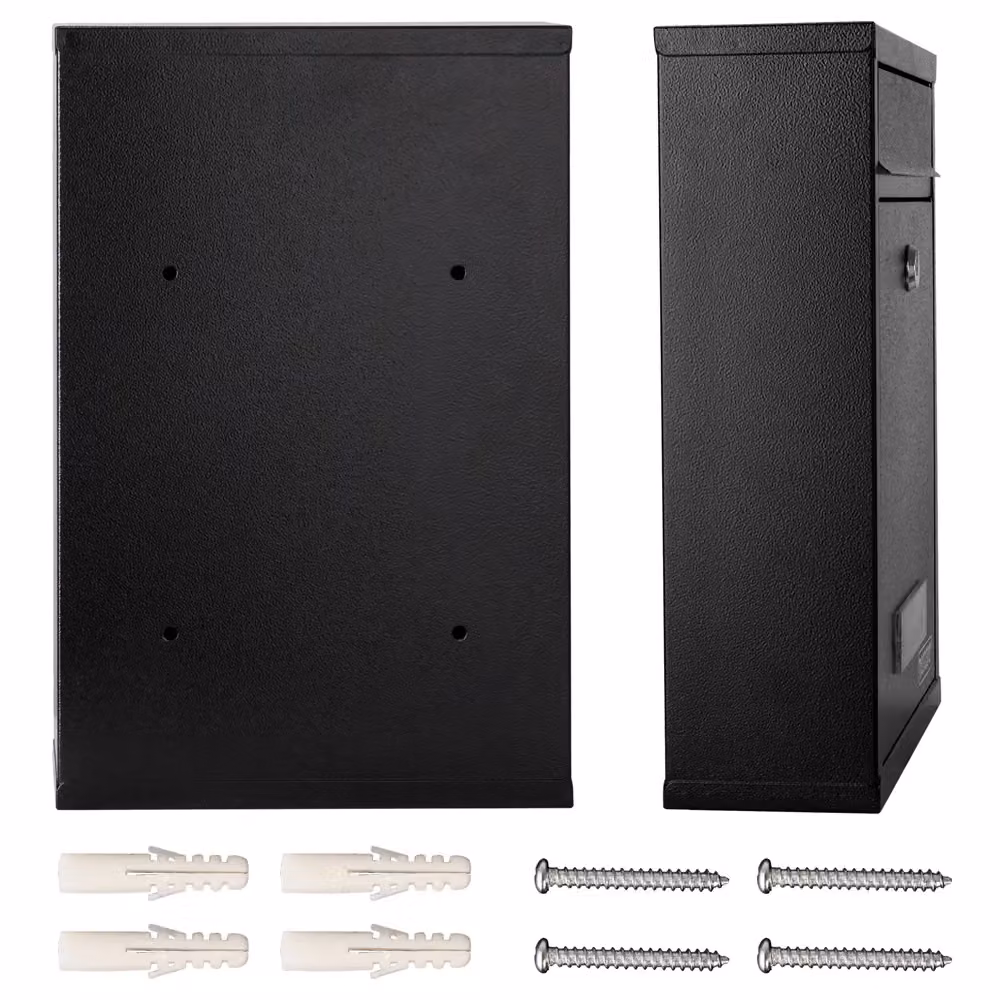 Cassetta postale da parete Monzana in acciaio nero L: 32 cm, P: 22 cm, H: 9 cm – 2