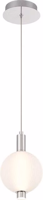 Sospensione Quintiesse Palmas sfera bianca nichel LED 12W