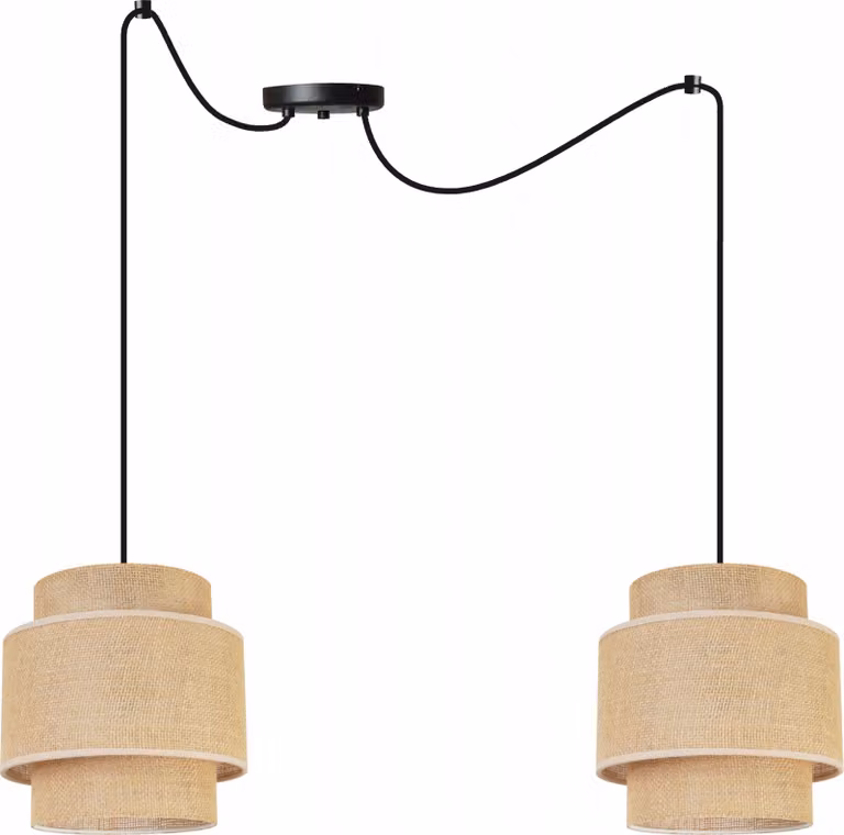 Lampada a sospensione, lampadario da soffitto, paralume, Boho Juta