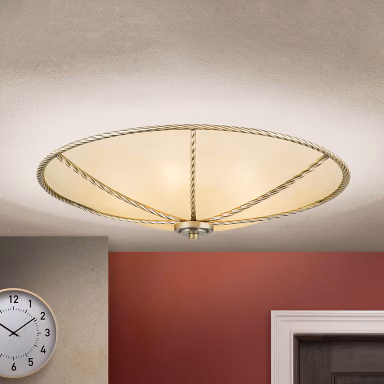 ORION Plafoniera soffitto GALINA, dimmerabile, Crema / Ambra, Soggiorno / Sala da pranzo, Vetro, Plafoniera